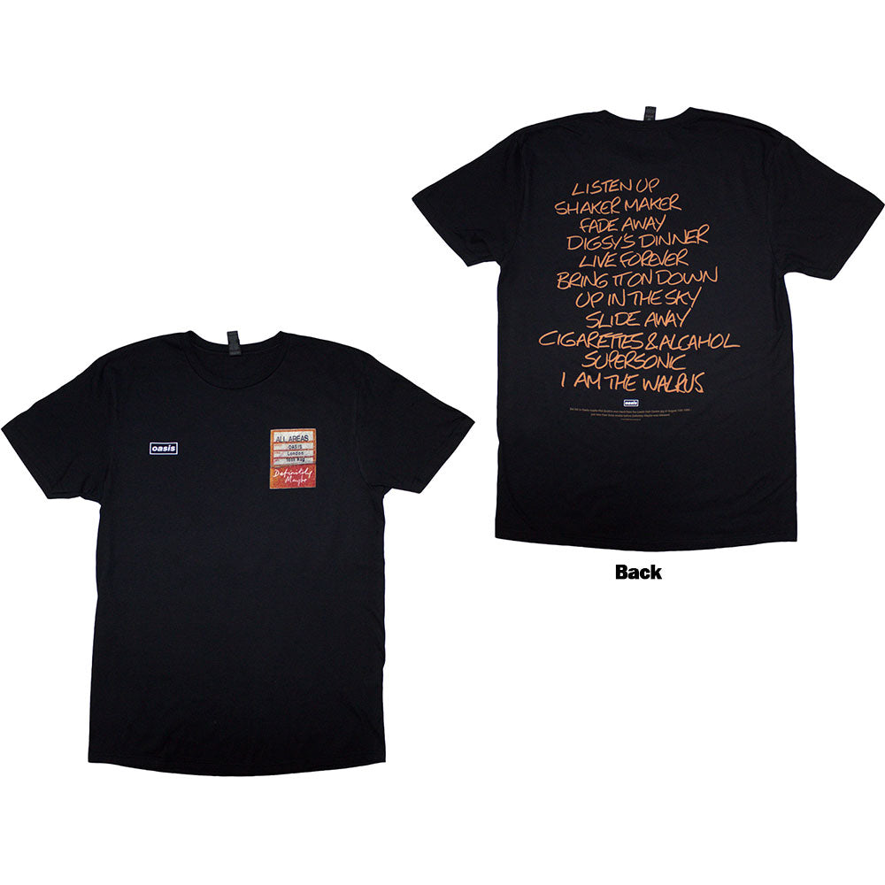 Oasis Definitely Maybe AAA Setlist Tee