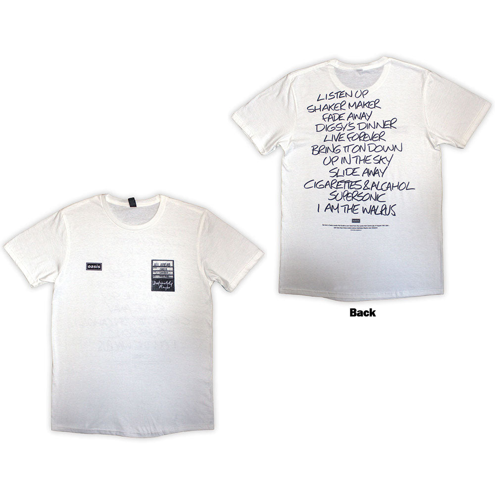 Oasis Definitely Maybe AAA Setlist Tee
